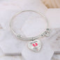 Kidney Donor 'Kidneyversary' Personalized Heart Pendant Bracelet