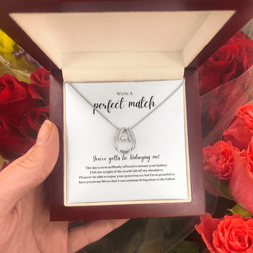 Lucky In Life Perfect Match Kidney Donor Pendant Necklace