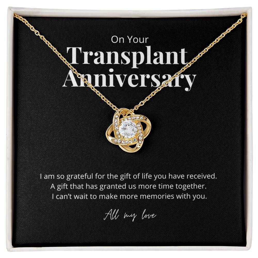 Transplant Anniversary Recipient Gift Knot Pendant Necklace