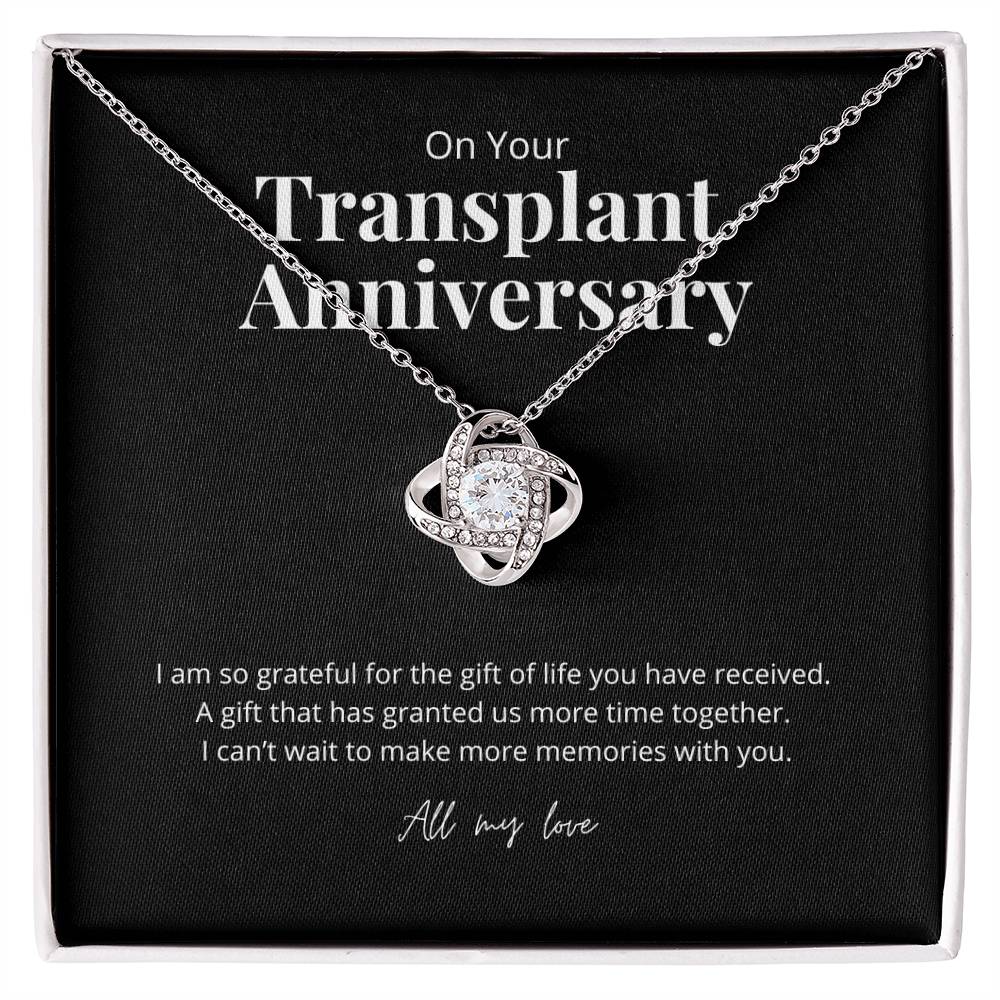 Transplant Anniversary Recipient Gift Knot Pendant Necklace
