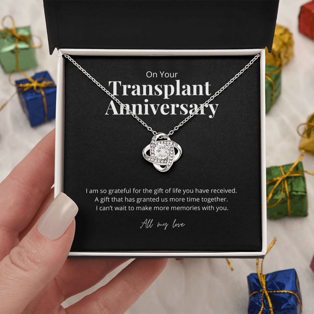 Transplant Anniversary Recipient Gift Knot Pendant Necklace