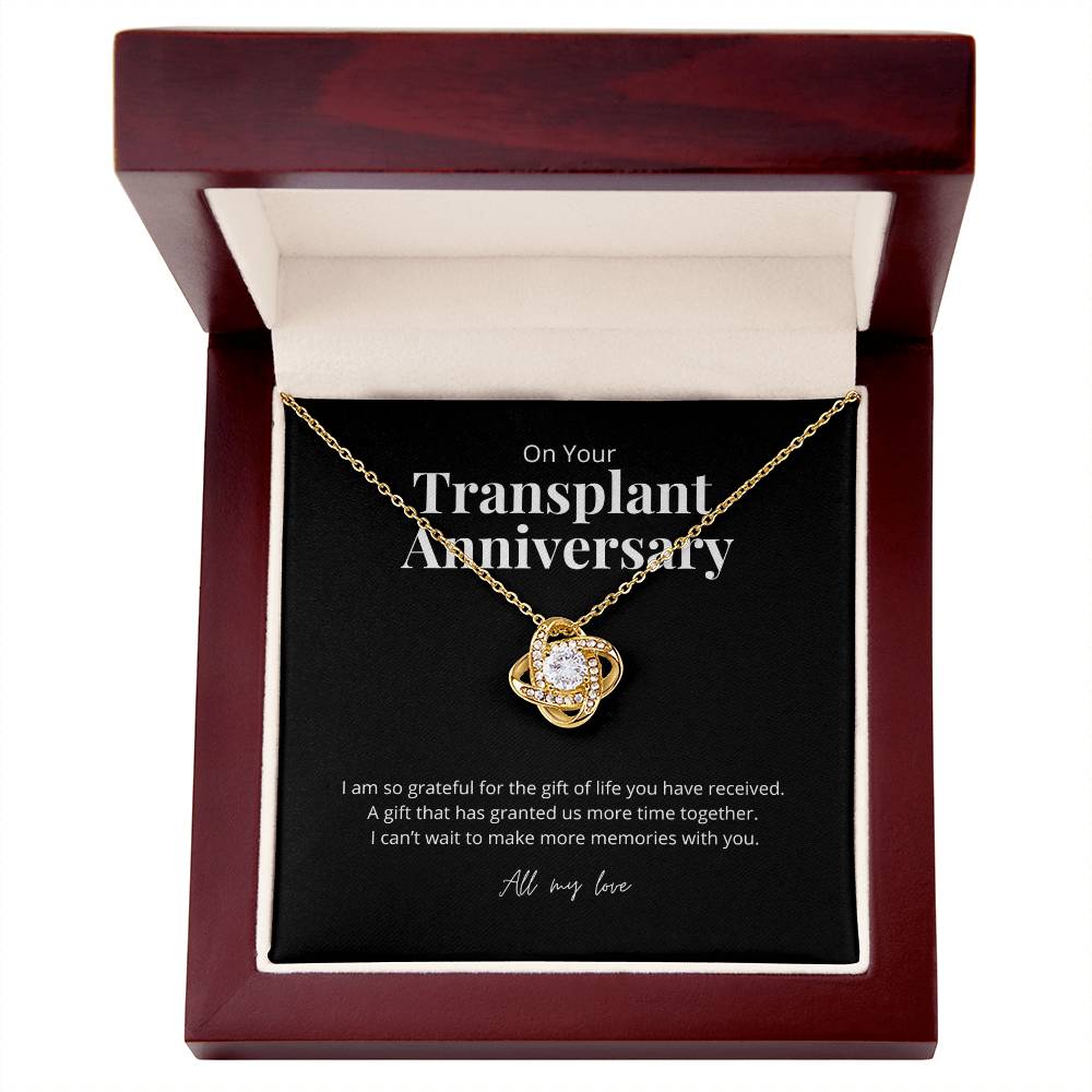 Transplant Anniversary Recipient Gift Knot Pendant Necklace
