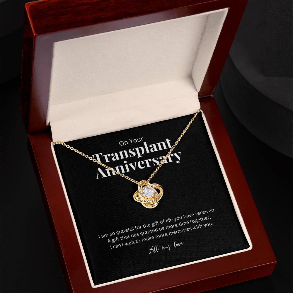 Transplant Anniversary Recipient Gift Knot Pendant Necklace