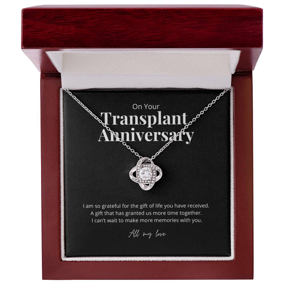 Transplant Anniversary Recipient Gift Knot Pendant Necklace