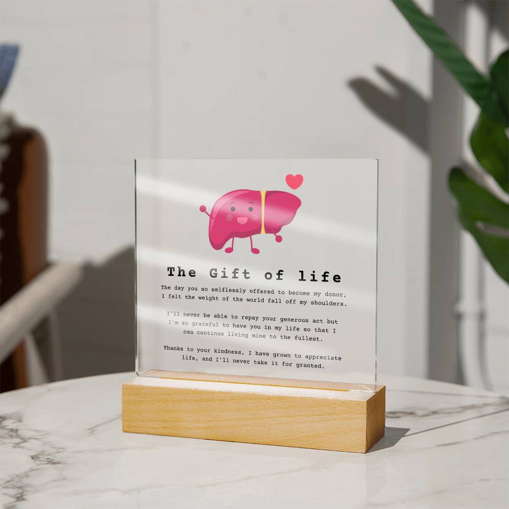 Liver Transplant Gift of Life Acrylic Plaque