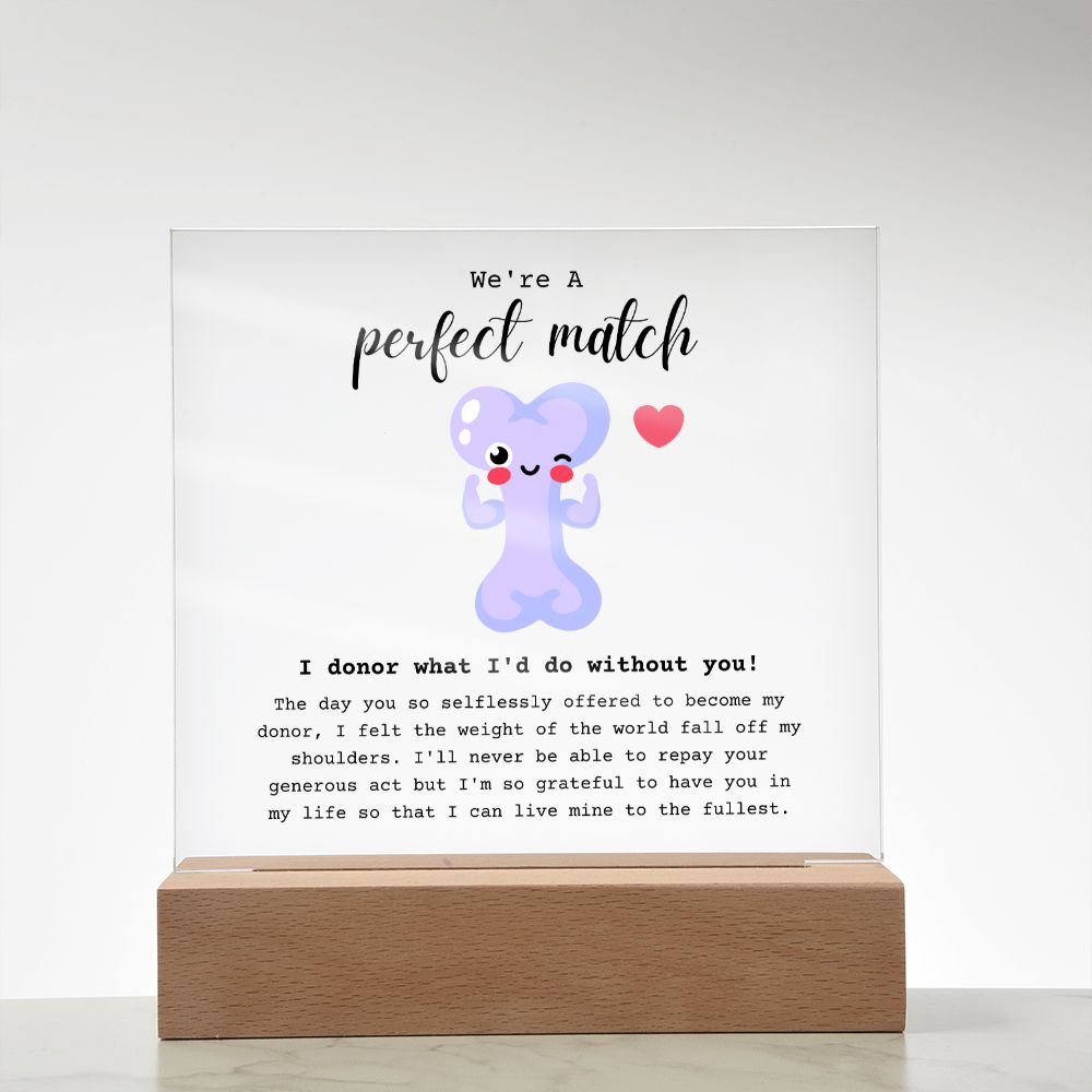 Bone Marrow Donor Acrylic Plaque