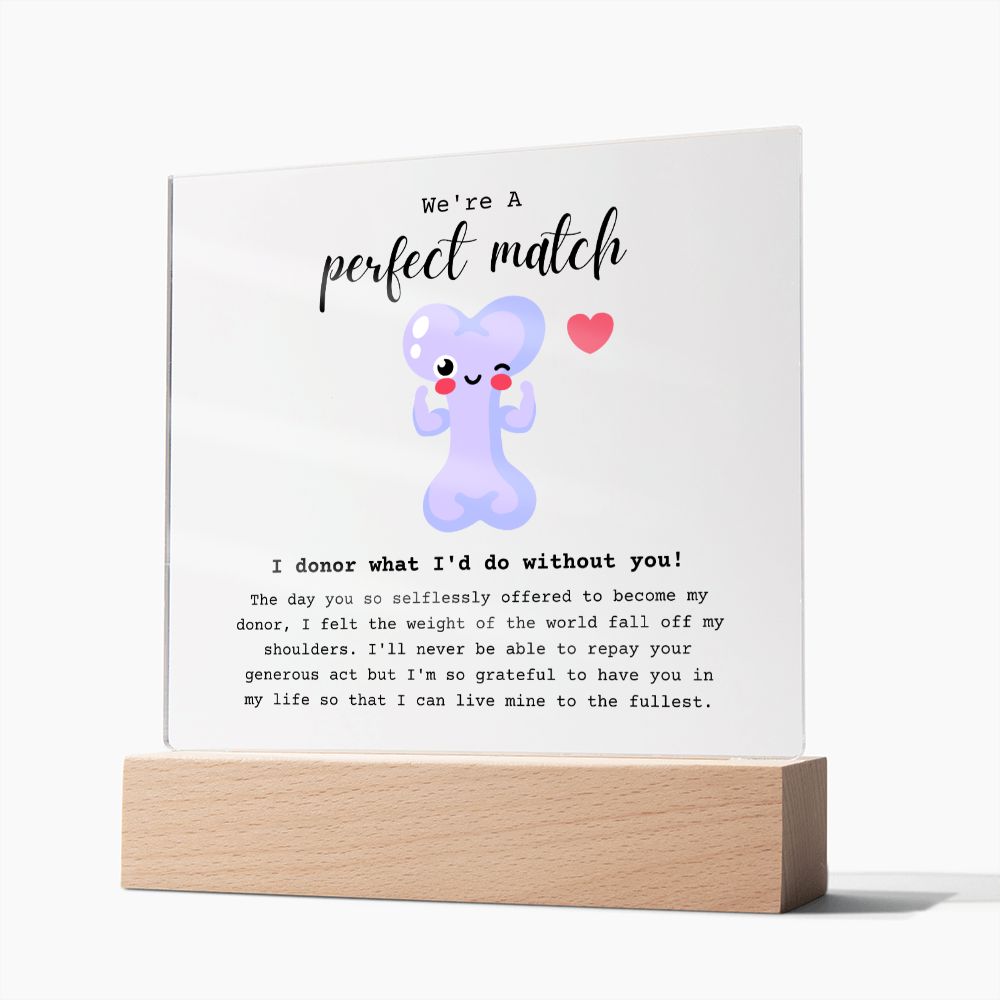 Bone Marrow Donor Acrylic Plaque