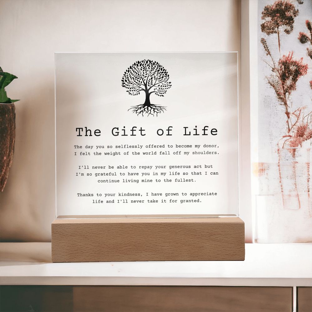 The Gift of Life — Organ Donor Acrylic Plaque