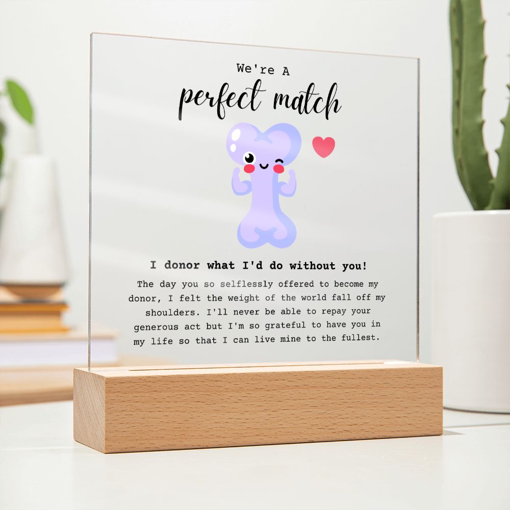 Bone Marrow Donor Acrylic Plaque