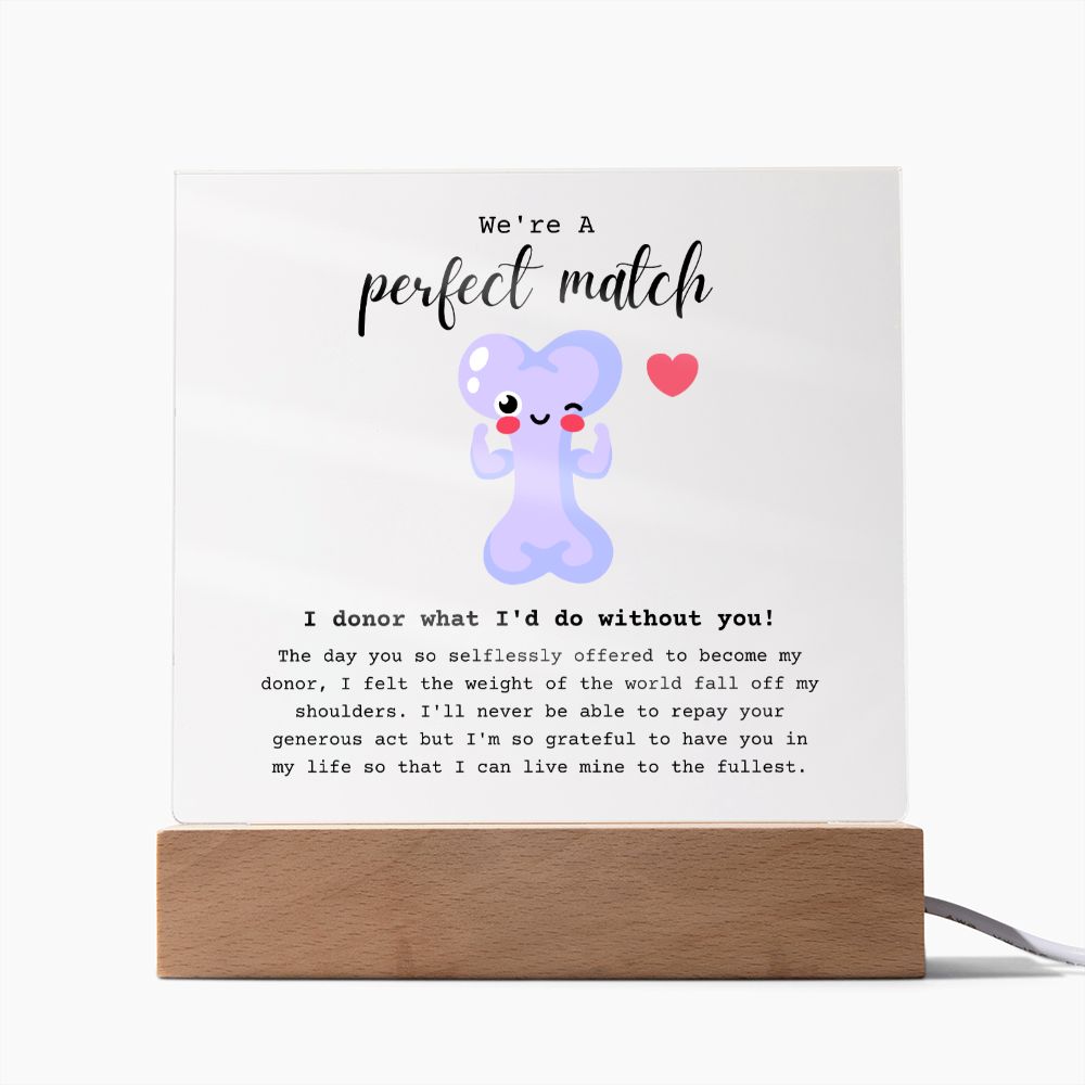 Bone Marrow Donor Acrylic Plaque