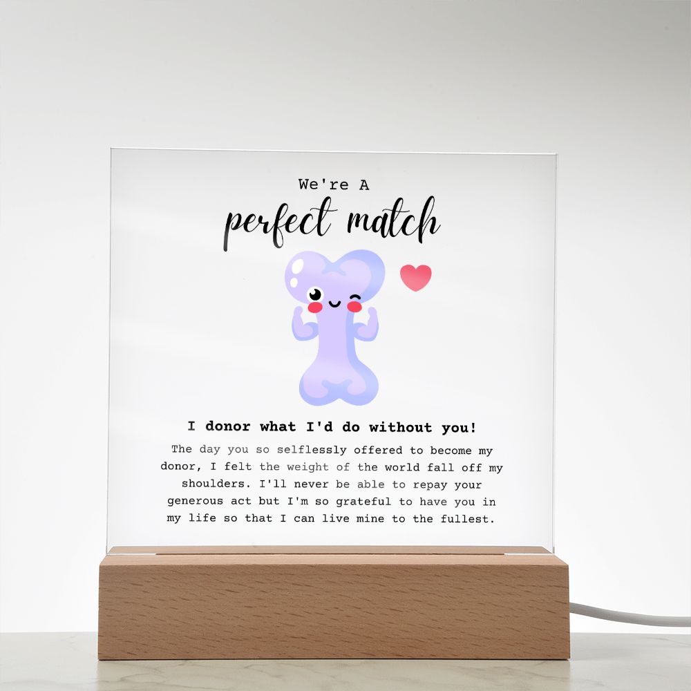 Bone Marrow Donor Acrylic Plaque