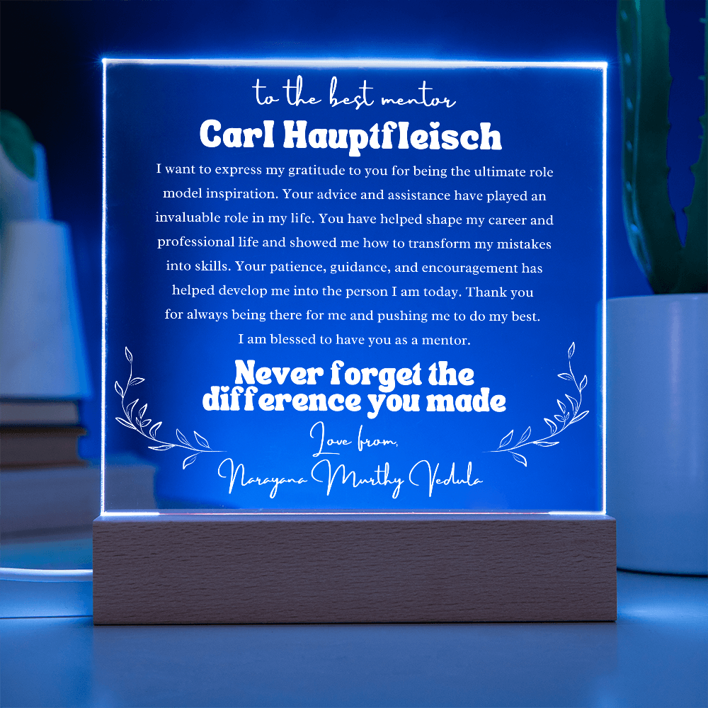 To My Mentor Personalized Plaque