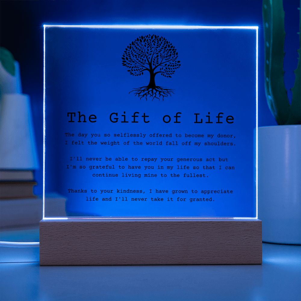 The Gift of Life — Organ Donor Acrylic Plaque
