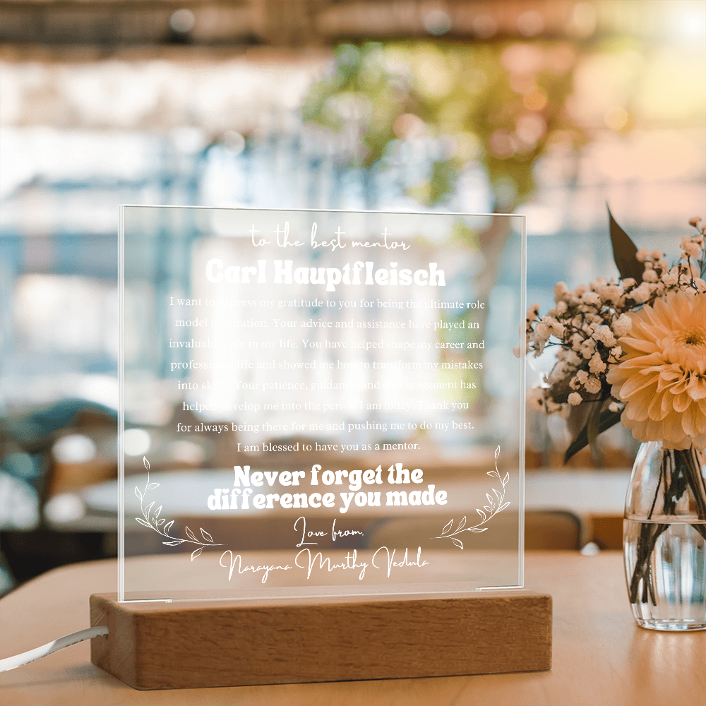 To My Mentor Personalized Plaque