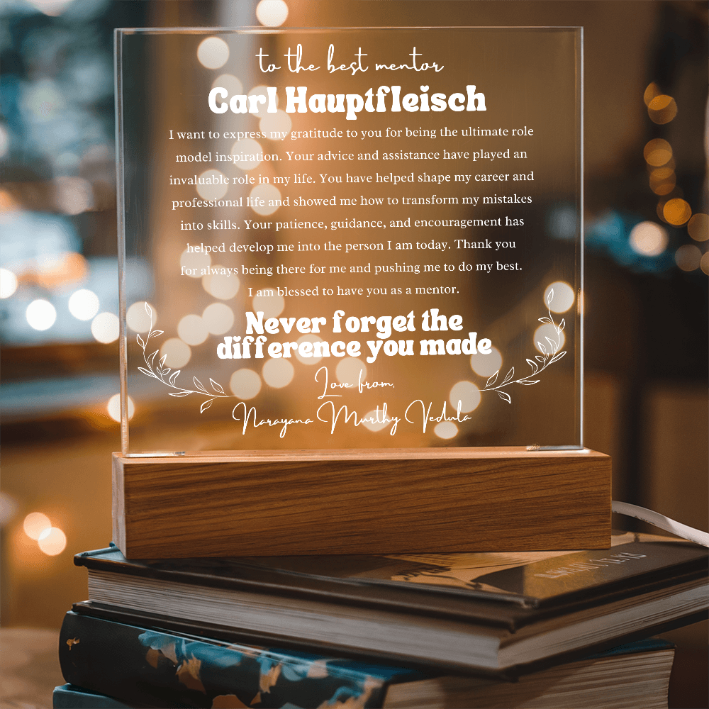 To My Mentor Personalized Plaque