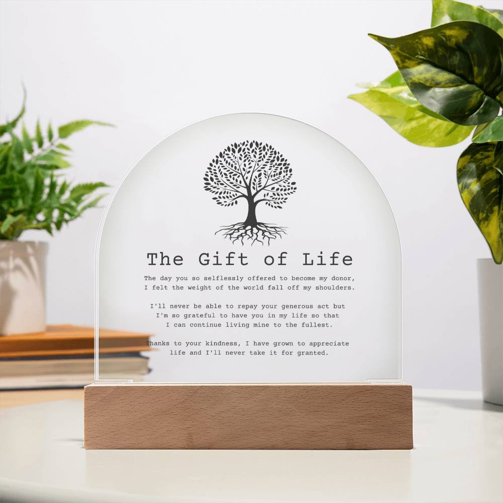 The Gift of Life Transplant Anniversary Acrylic Plaque