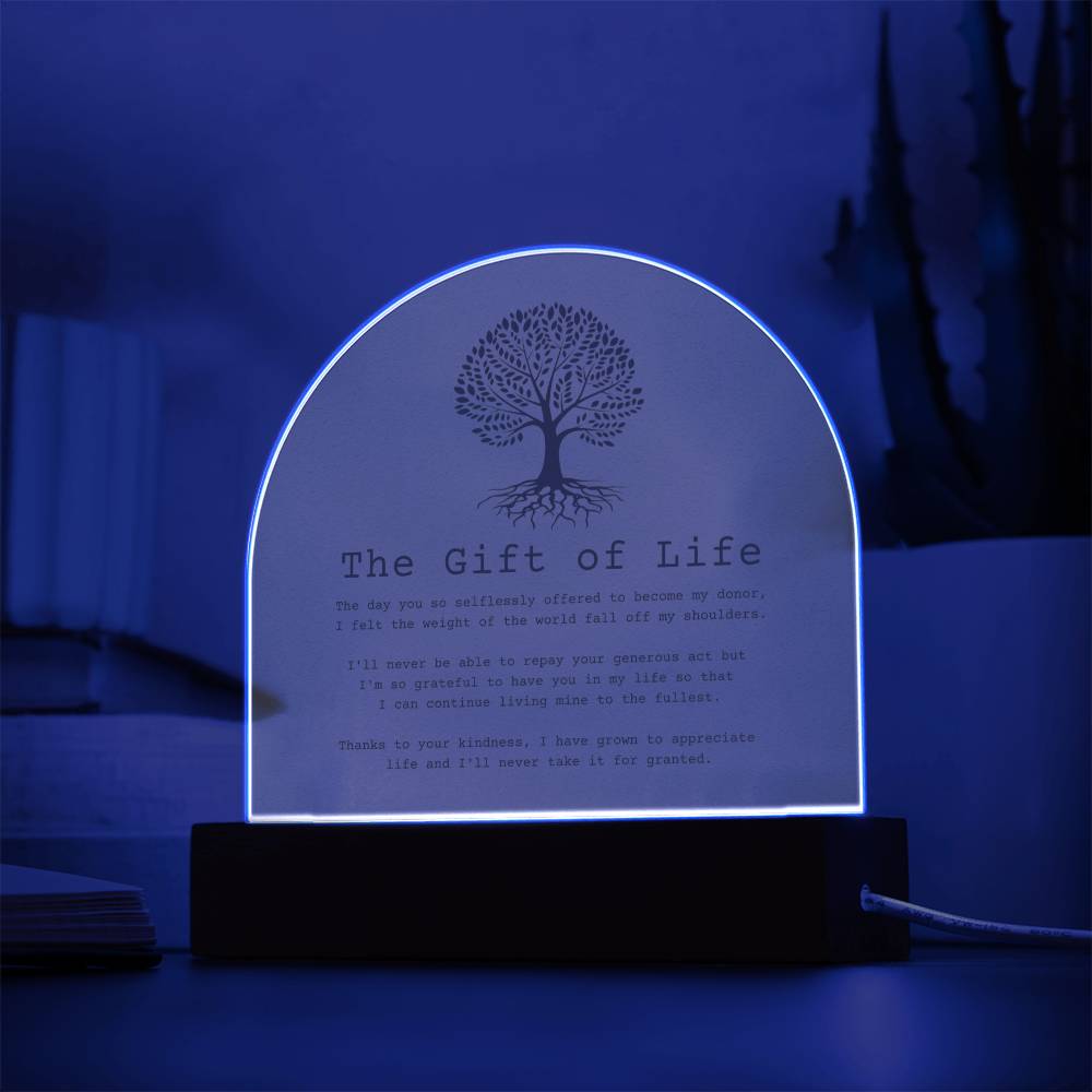 The Gift of Life Transplant Anniversary Acrylic Plaque