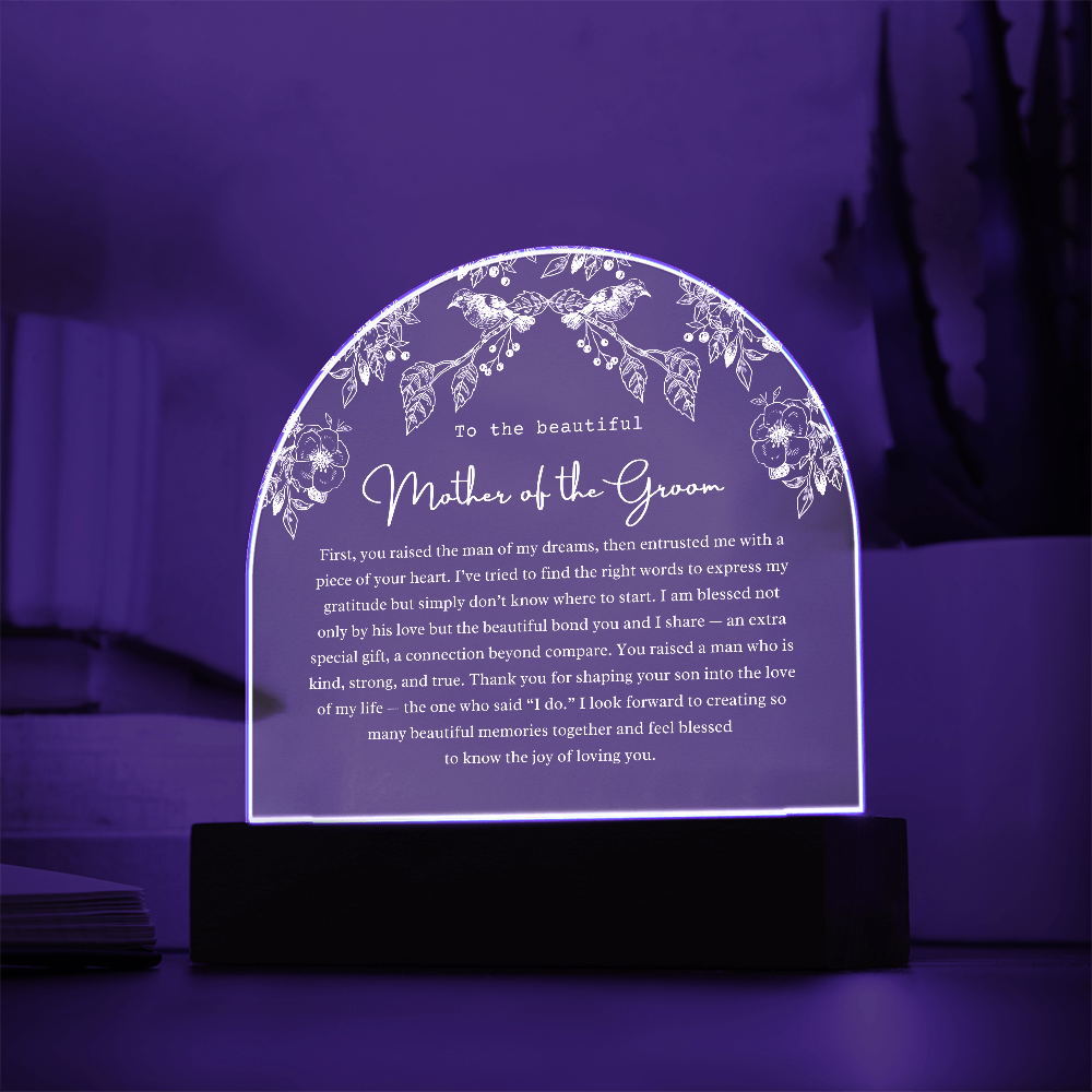 Mother of the Groom Acrylic Arch