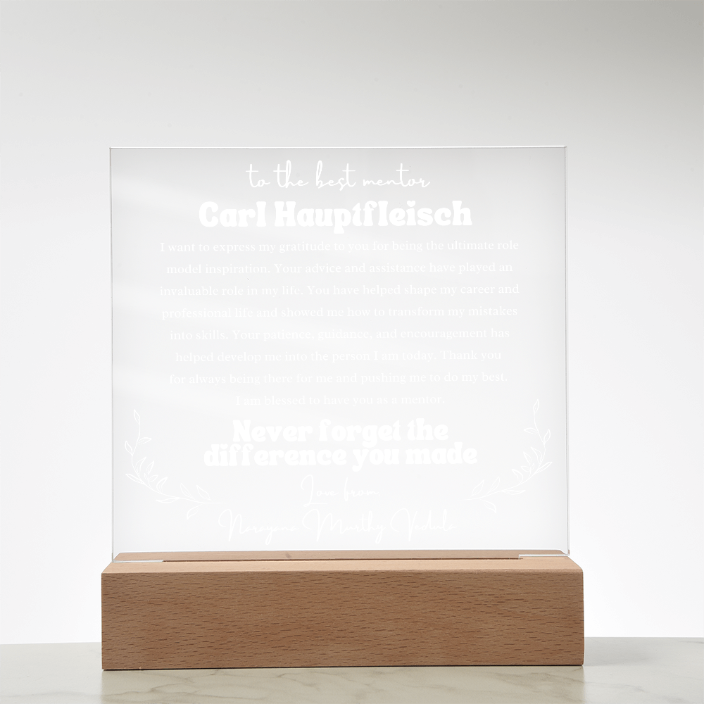 To My Mentor Personalized Plaque