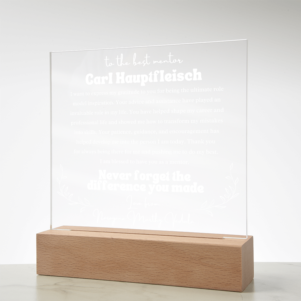 To My Mentor Personalized Plaque