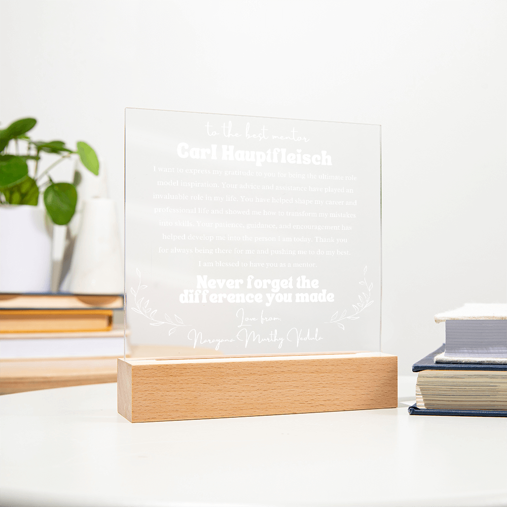 To My Mentor Personalized Plaque