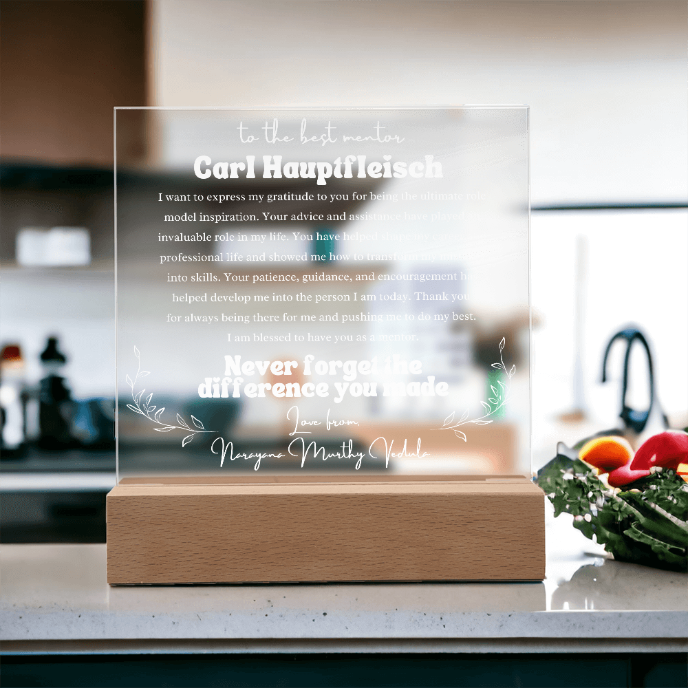 To My Mentor Personalized Plaque
