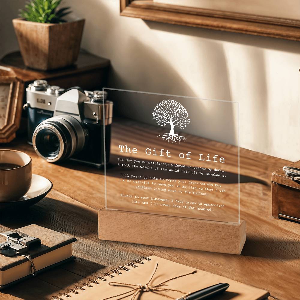 The Gift of Life Organ Donor LED Acrylic Plaque