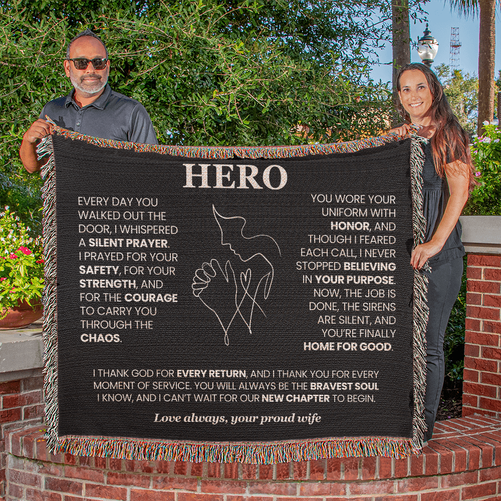 First Responder Horizontal Heirloom Blanket from Wife