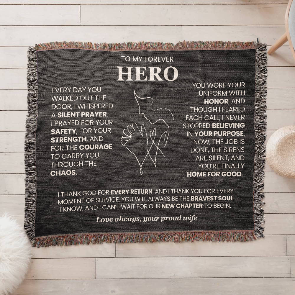 First Responder Horizontal Heirloom Blanket from Wife