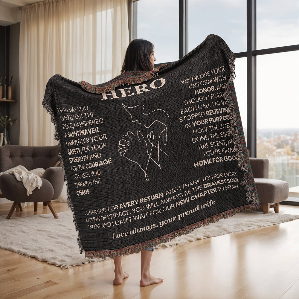 First Responder Horizontal Heirloom Blanket from Wife