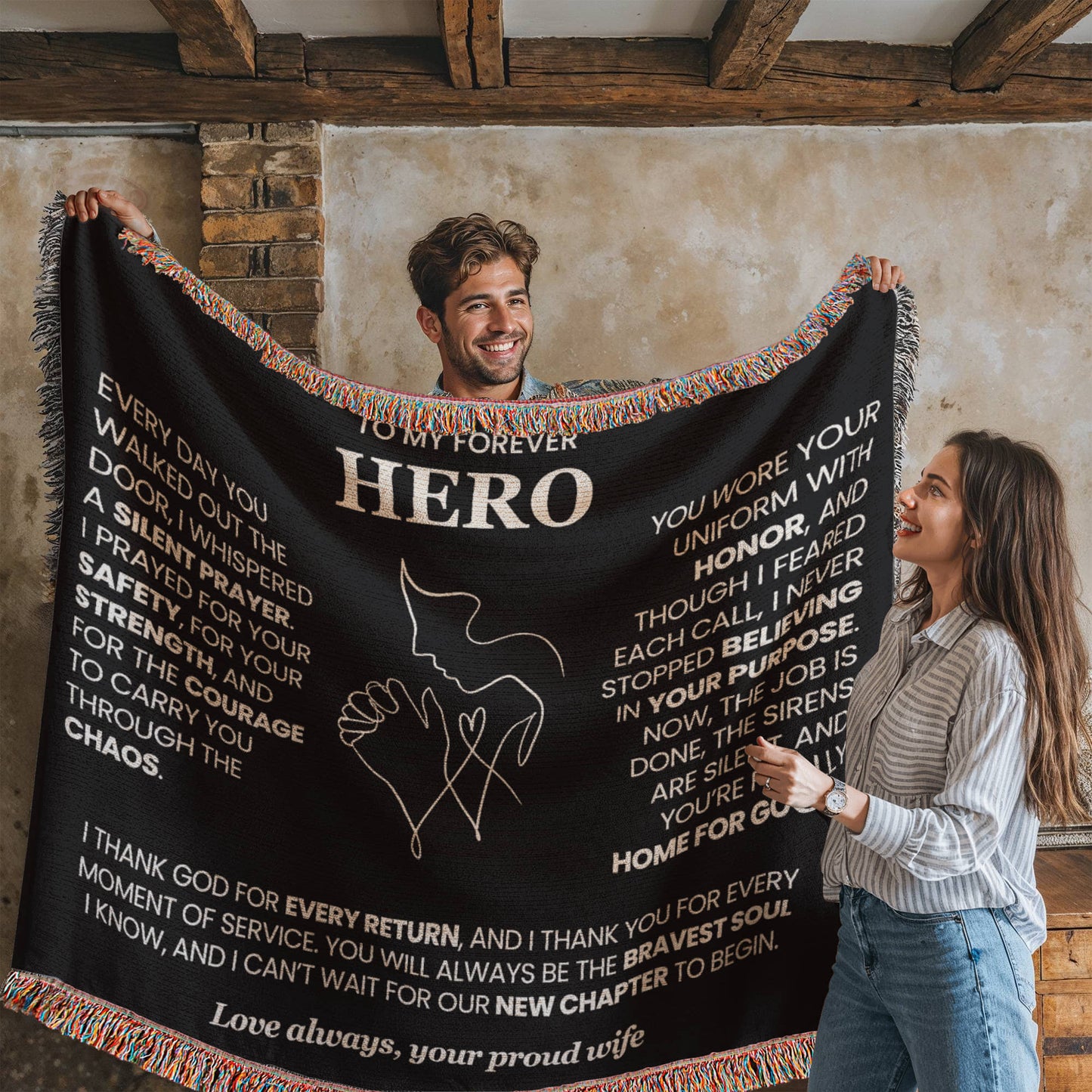 First Responder Horizontal Heirloom Blanket from Wife