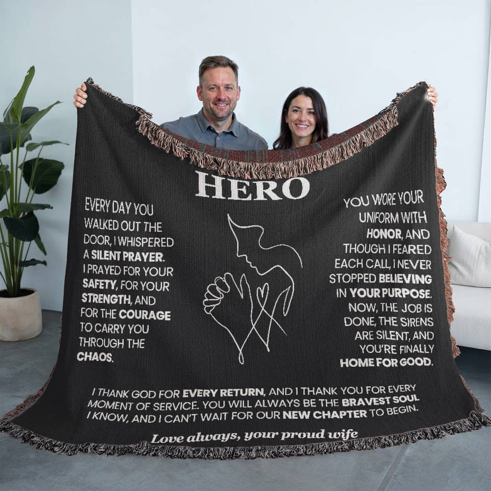 First Responder Horizontal Heirloom Blanket from Wife