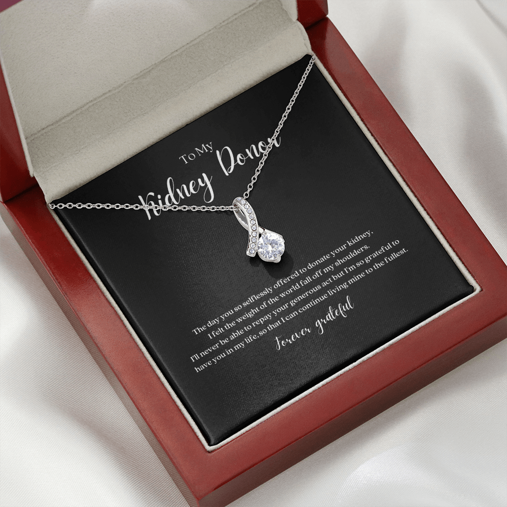 ShineOn Fulfillment Jewelry Kidney Donor Ribbon Pendant Necklace