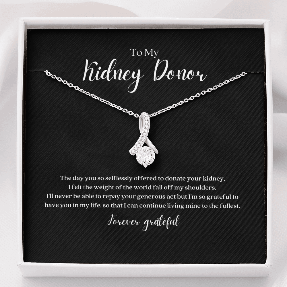 ShineOn Fulfillment Jewelry Kidney Donor Ribbon Pendant Necklace