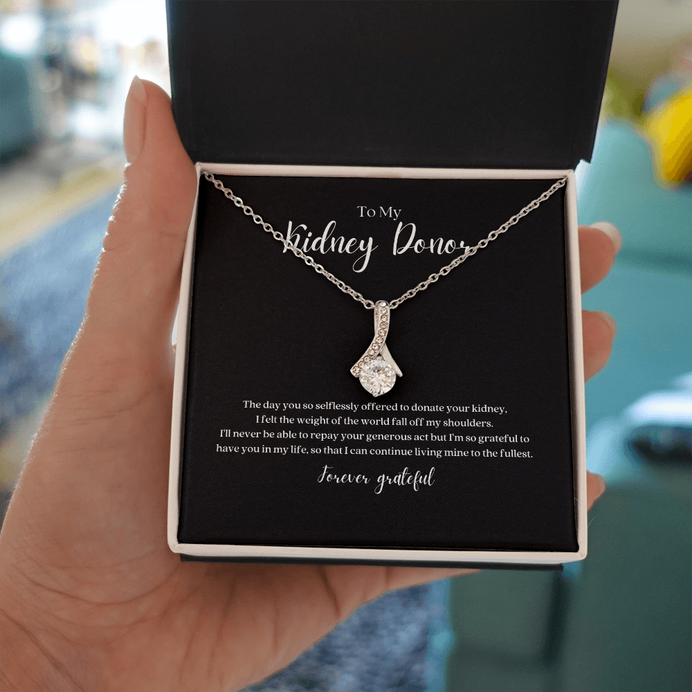 ShineOn Fulfillment Jewelry Kidney Donor Ribbon Pendant Necklace
