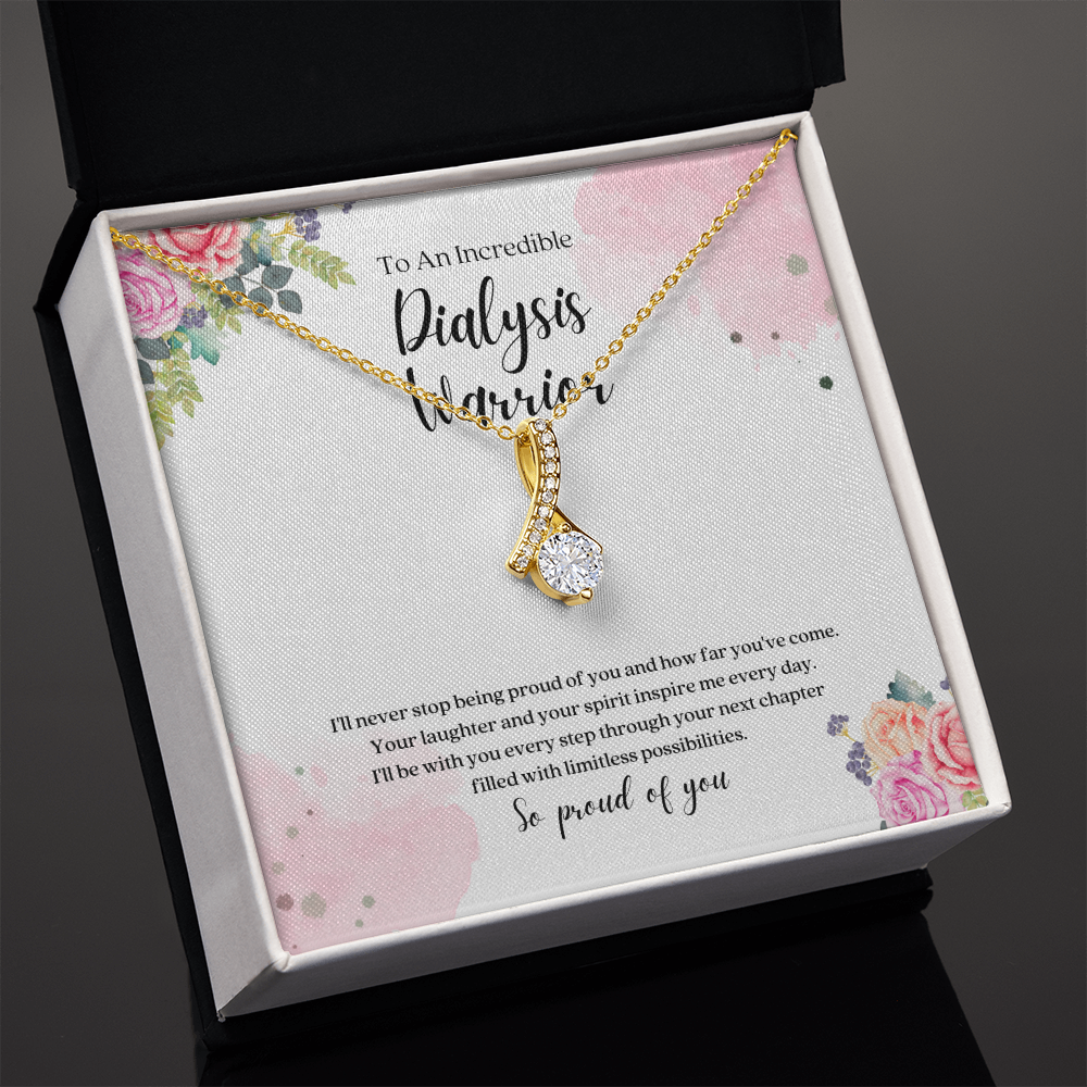 Dialysis Warrior Ribbon Pendant Necklace