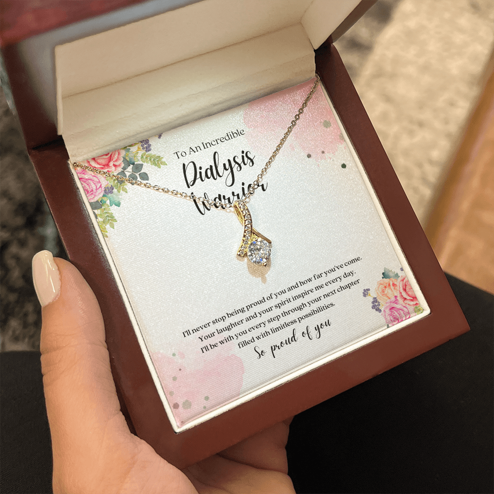 Dialysis Warrior Ribbon Pendant Necklace