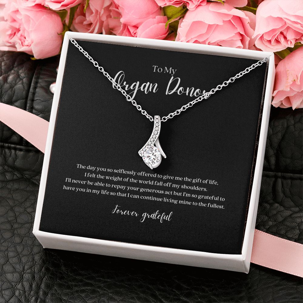 Organ Donor Ribbon Pendant Necklace