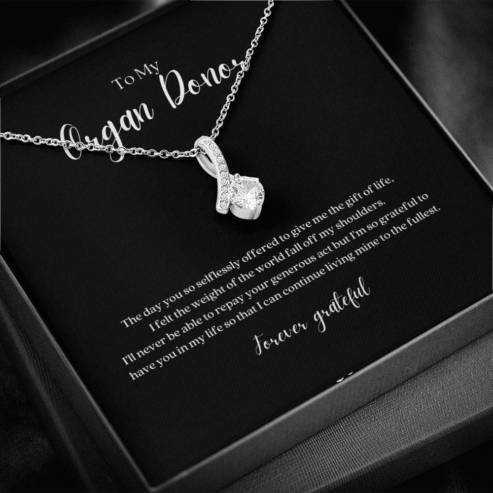 Organ Donor Ribbon Pendant Necklace