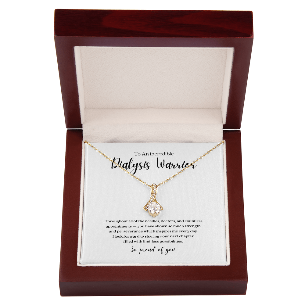 Dialysis Warrior Ribbon Pendant Necklace
