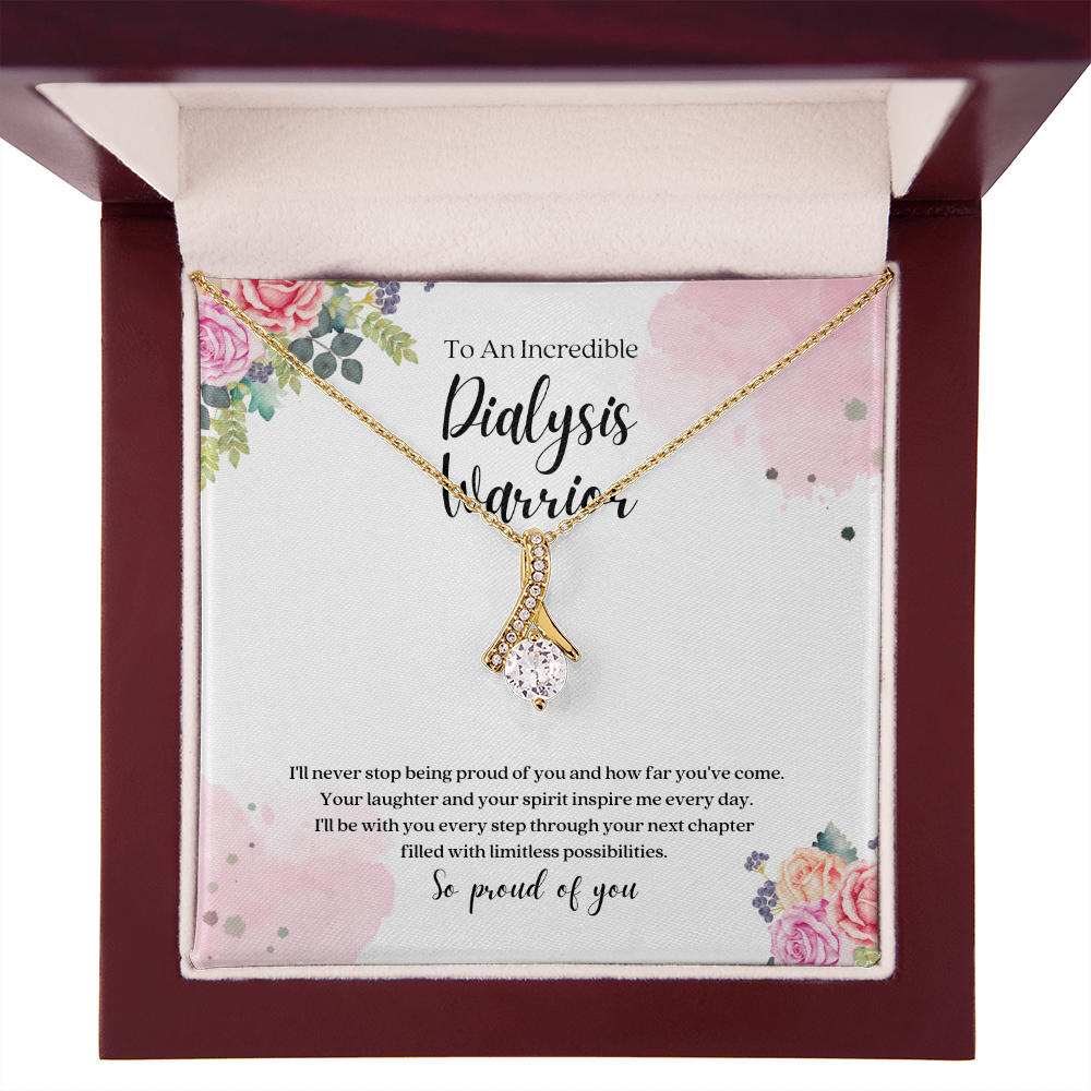Dialysis Warrior Ribbon Pendant Necklace