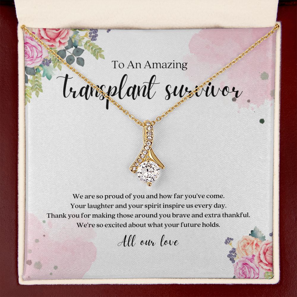Transplant Survivor Ribbon Pendant Necklace