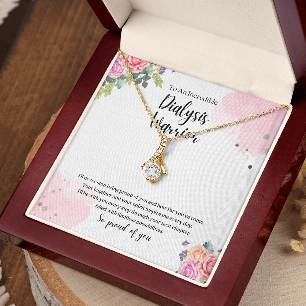 Dialysis Warrior Ribbon Pendant Necklace