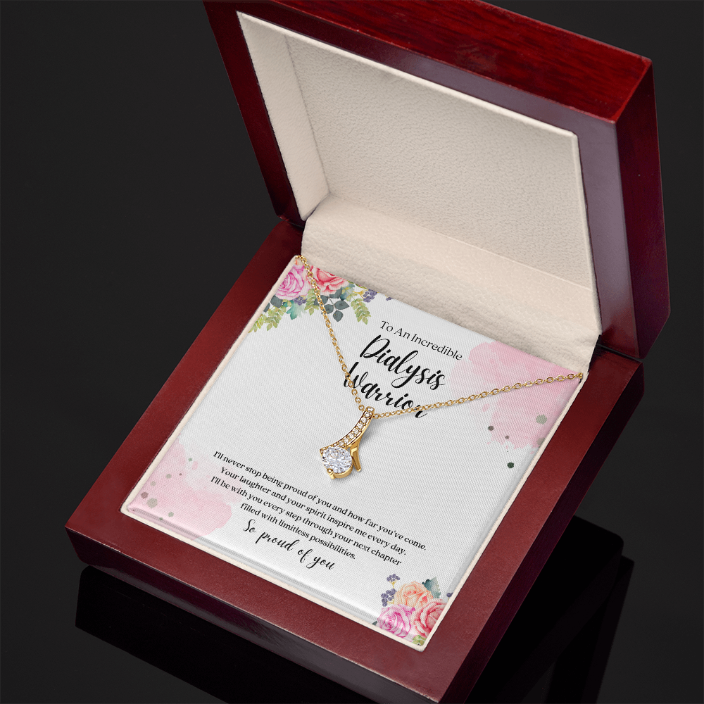 Dialysis Warrior Ribbon Pendant Necklace