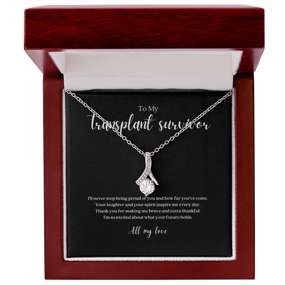 Transplant Survivor Ribbon Pendant Necklace