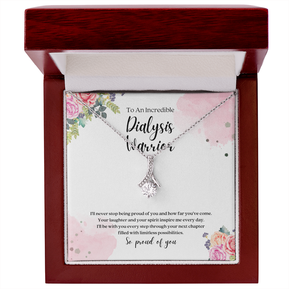 Dialysis Warrior Ribbon Pendant Necklace