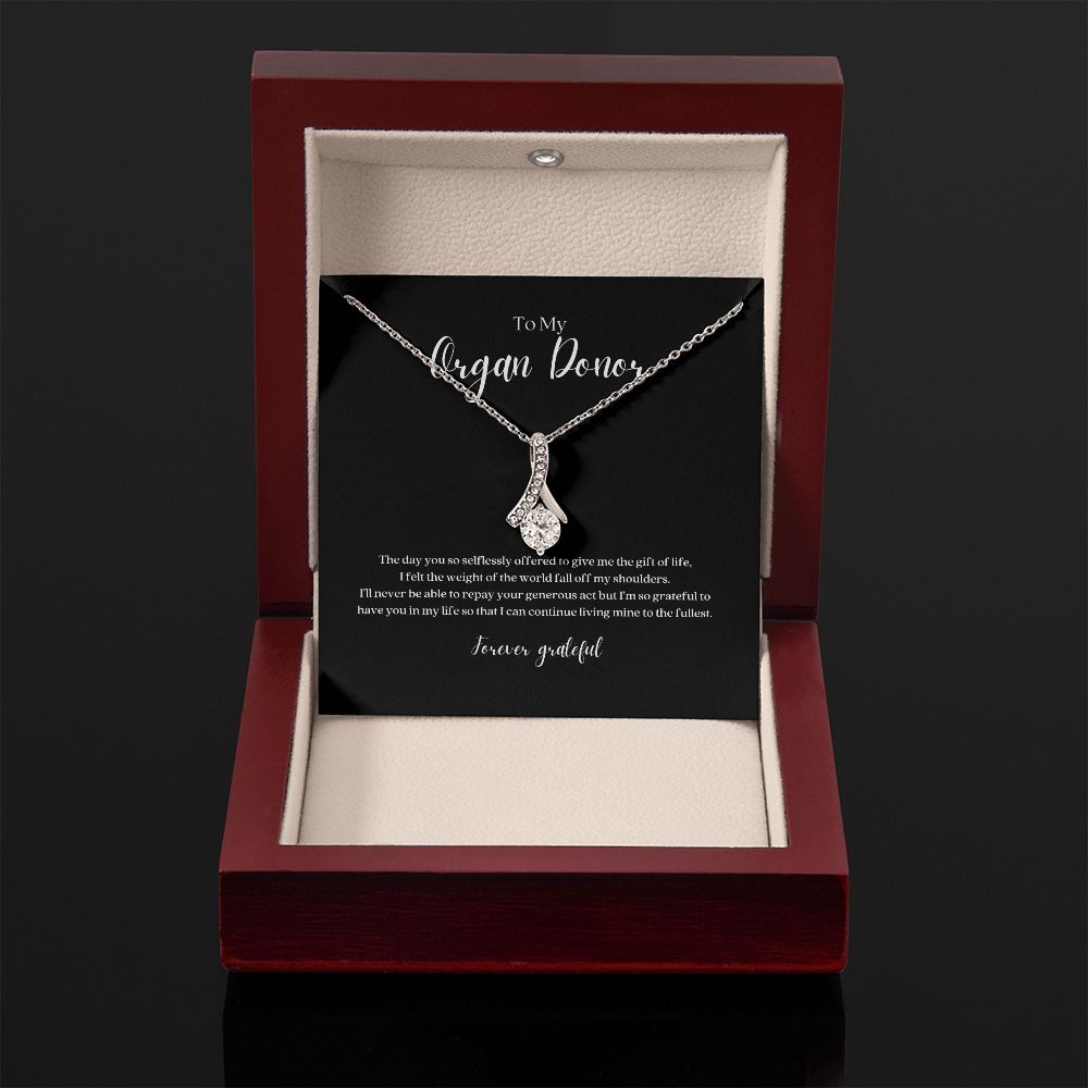 Organ Donor Ribbon Pendant Necklace