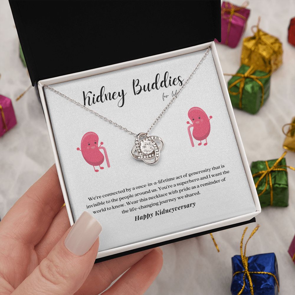Kidney Buddies Transplant Anniversary Pendant Necklace