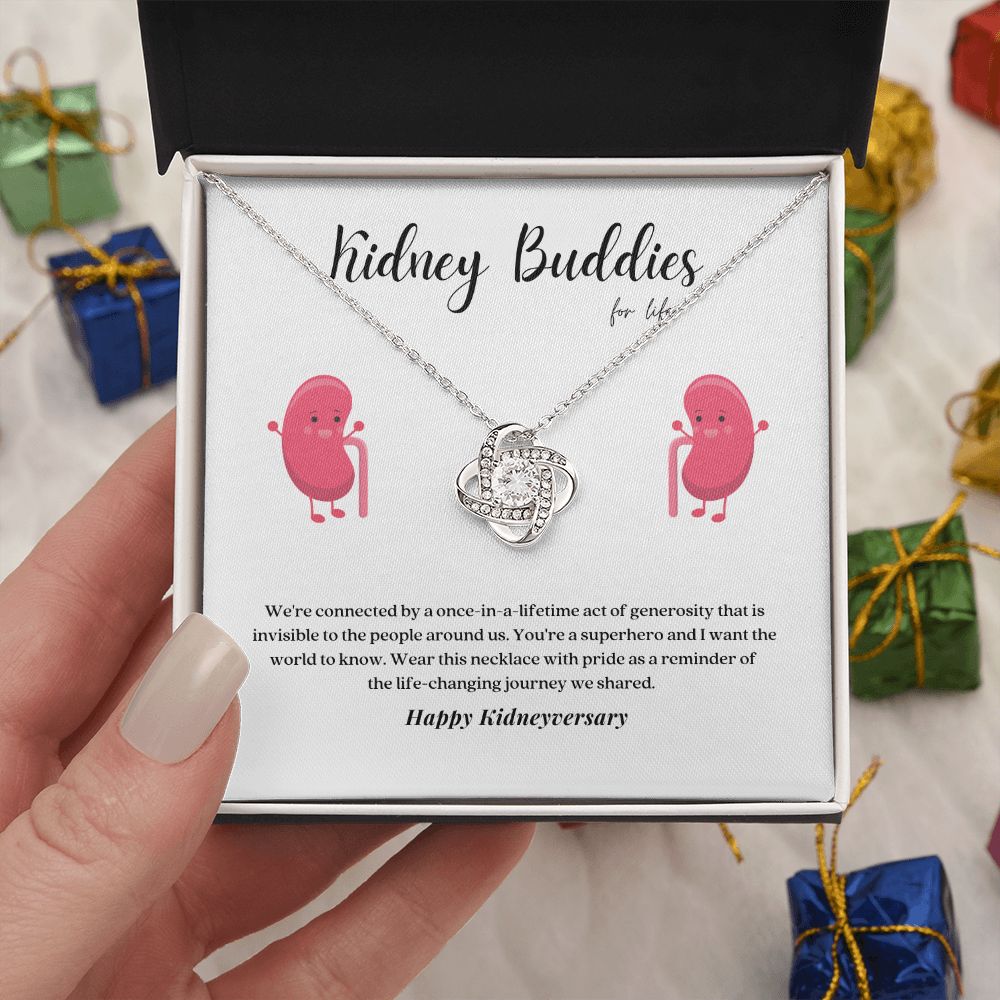 Kidney Buddies Transplant Anniversary Pendant Necklace