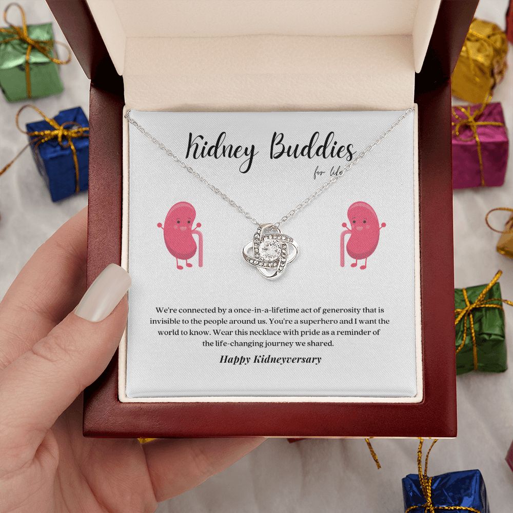Kidney Buddies Transplant Anniversary Pendant Necklace